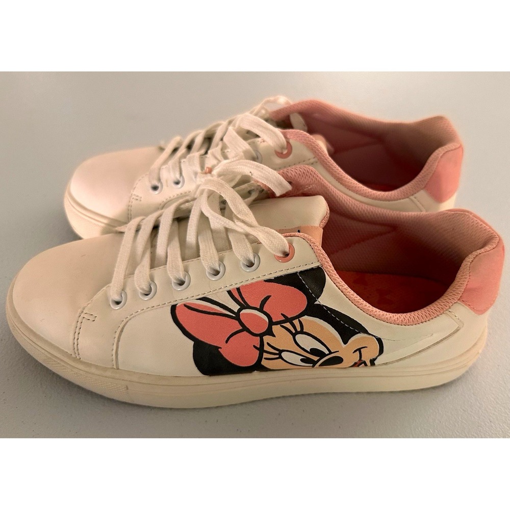 Disney Minnie Mouse Low Top  Sneakers woman's size 10 White/Pink